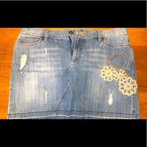 Jean mini skirt with beading size 14